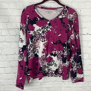 Croft & Borrow Floral Long Sleeve Tee Size XL